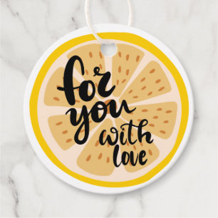 Für dich mit Liebe Gelbe Zitronenscheibe Grafik Kl Geschenkanhänger