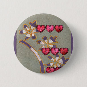 Für Dich von mir: Schönes florales Herzen-Design Button