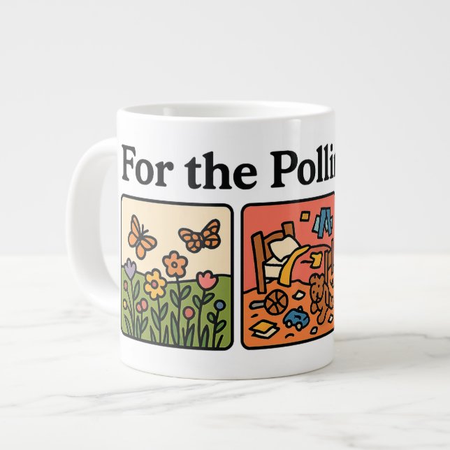 Für die Bestäuber Jumbo-Tasse (Vorderseite Links)