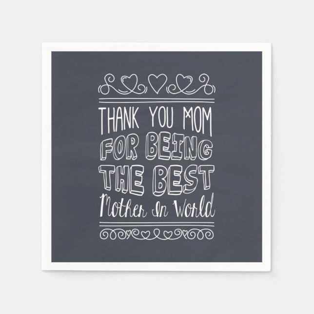 Für die beste Mama der Welt | Napkin Serviette (Vorderseite)