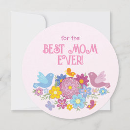 Für die beste Mama je Blume und Schmetterling, Vög Feiertagskarte