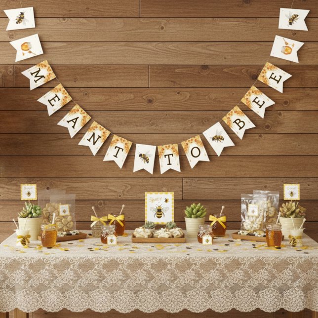 Für die Bienen Honigwaben-Higelb-Tropf-Hochzeitsdu Wimpelkette (Meant to Bee Honeycomb Honey Drip Bridal Shower Bunting Flags
)