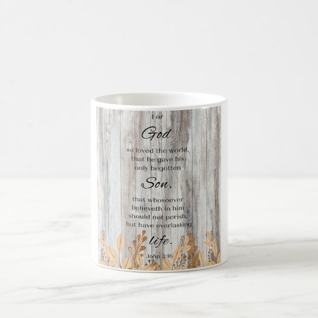 Für die Blume des Gottes Holz Gold Bible Verse Kaf Kaffeetasse (Mittel)