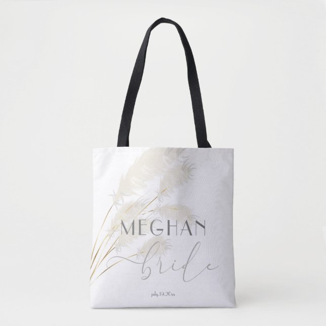 Für die Bride Elfenbein Pampas Grass Tasche (Vorderseite)