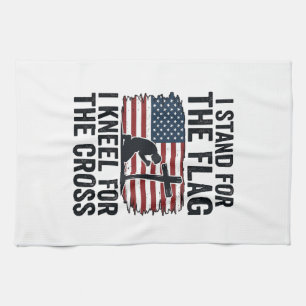 Für die Flagge stehen, für das Kreuz knien, Shirt- Geschirrtuch