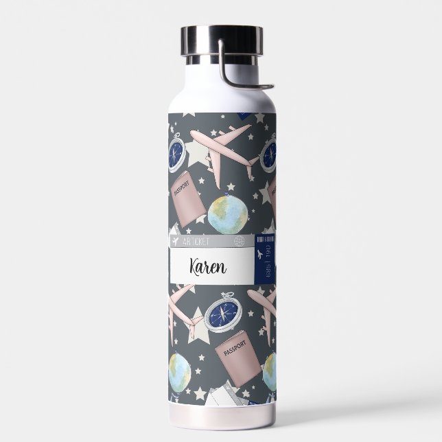 Für die Flasche Wasser für Reisende (Links)