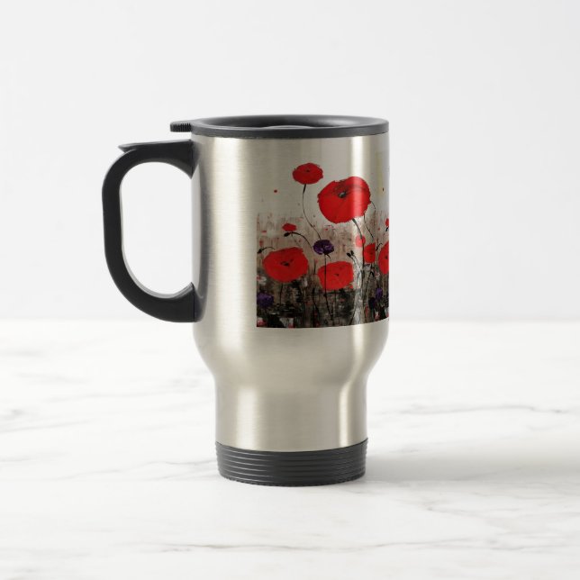 "Für die gefallene" Reise-Tasse (roter Reisebecher (Links)