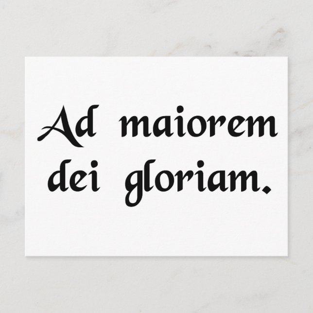 Für die größere Herrlichkeit Gottes Postkarte (Vorderseite)