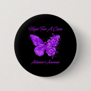 Für die Heilung des Lila Schmetterlings Alzheimerh Button