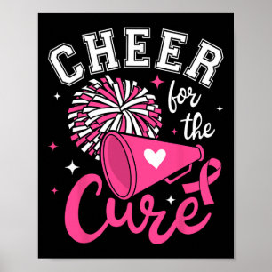 Für die Heilung Niedlichen Cheerleader Pink Ribbon Poster