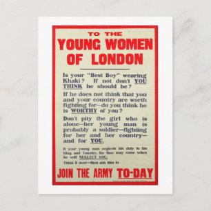 Für die jungen Frauen in London: Rekrutierungspake Postkarte