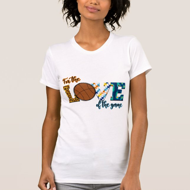 Für die Liebe der Game Basketball Mama Leopard T-Shirt (Vorderseite)