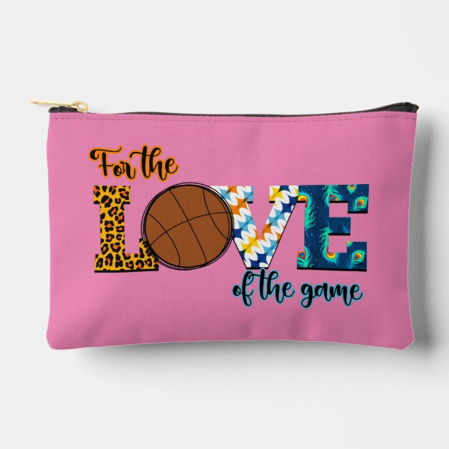 Für die Liebe der Game Basketball Mama Leopard Zubehörtasche (Vorderseite)