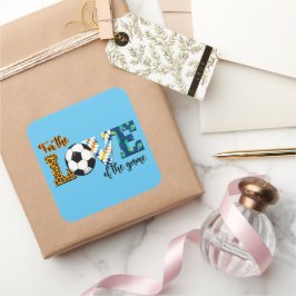Für die Liebe der Game Soccer Mama Leopard Quadratischer Aufkleber