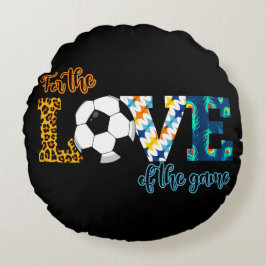 Für die Liebe der Game Soccer Mama Leopard Rundes Kissen