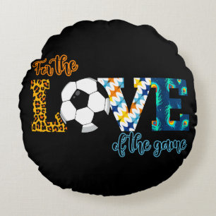 Für die Liebe der Game Soccer Mama Leopard Rundes Kissen