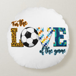 Für die Liebe der Game Soccer Mama Leopard Rundes Kissen