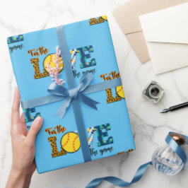 Für die Liebe des Spiel Softball Mama Leopard Geschenkpapier