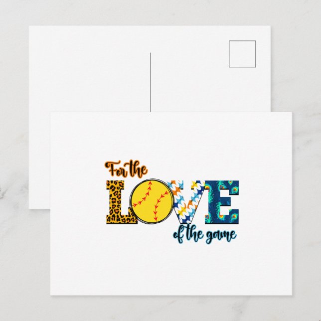 Für die Liebe des Spiel Softball Mama Leopard Postkarte (Vorne/Hinten)
