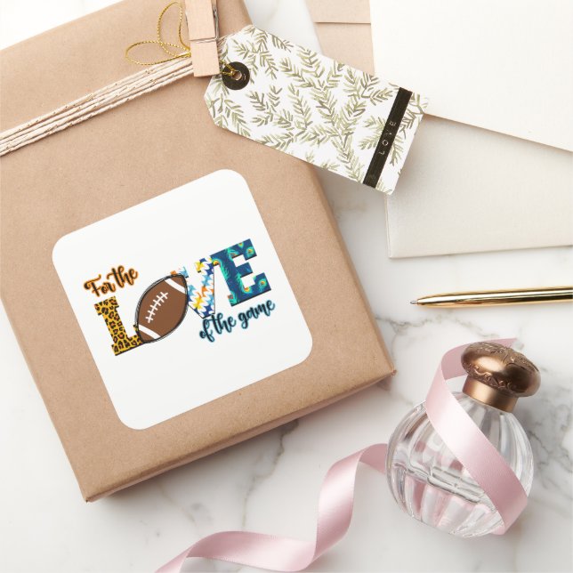 Für die Liebe des Spielfußball-Mama Leopard Quadratischer Aufkleber (Schenken)