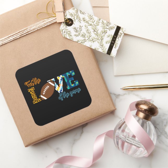 Für die Liebe des Spielfußball-Mama Leopard Quadratischer Aufkleber (Schenken)