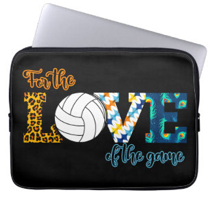 Für die Liebe des Spielvolleyball Mama Leopard Laptopschutzhülle
