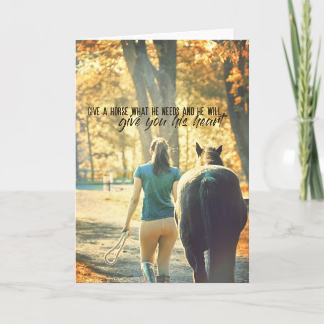 FÜR DIE LIEBE EINER PONY-Grußkarte Dankeskarte (Vorderseite)