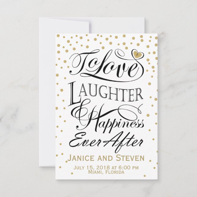 Für die Liebe Lachen und Glück nach dem Design (Vorderseite)