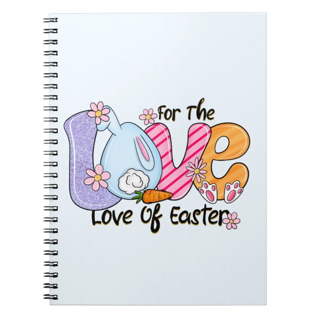 Für die Liebe Ostern - Niedliche Bunny & Eggs Notizblock (Vorderseite)