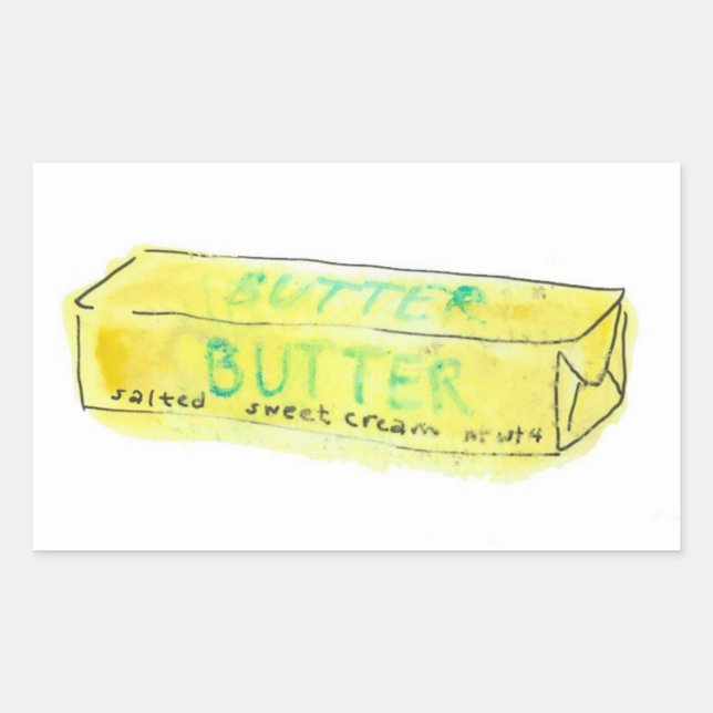 FÜR DIE LIEBE VON BUTTER RECHTECKIGER AUFKLEBER (Vorderseite)