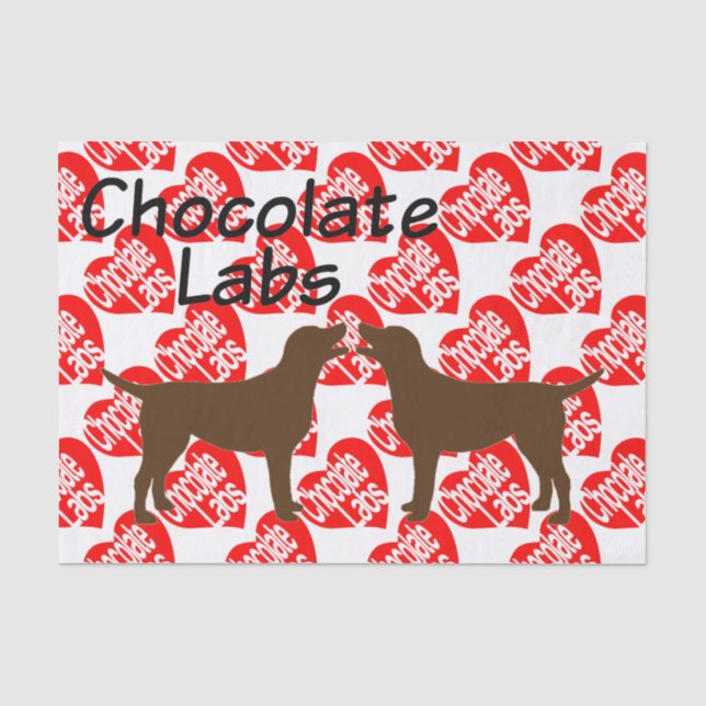 Für die Liebe von Hunden mit Schokolade-Labrador Seidenpapier (Vorderseite)