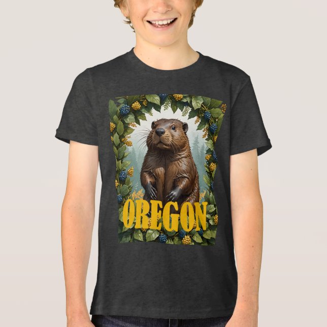 Für die Liebe von Oregon Tri-Blend Shirt (Vorderseite)