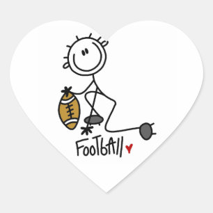 Für die Liebe zum Fußball Herz-Aufkleber
