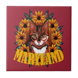 Für die Liebe zur Maryland-Dreifarbenkatze Fliese