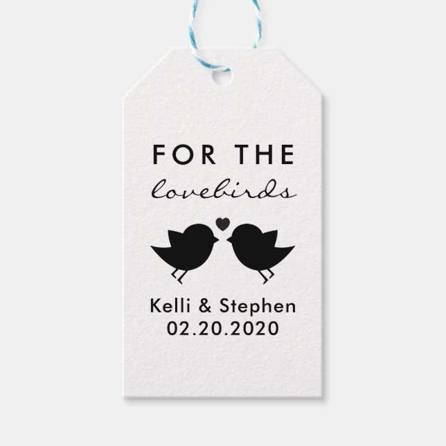 Für die Lovebirds, Hochzeitstorte Geschenkanhänger (Vorderseite)