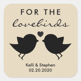 Für die Lovebirds, Hochzeitstorte Quadratischer Aufkleber