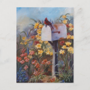 Für die Post Gewartet Kardinal Postkarte