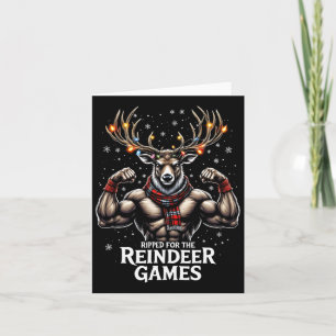 Für die Spiele gerissen Funny Christmas Gym Workou Karte