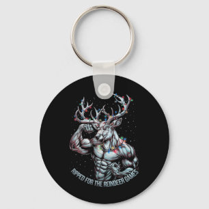 Für die Spiele gerissen Funny Christmas Gym Workou Schlüsselanhänger