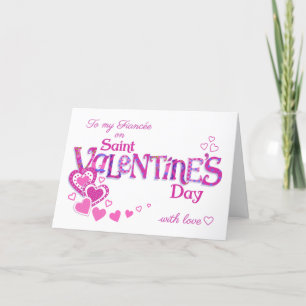 Für die Verlobte Valentine's Hearts and Blume Card Feiertagskarte
