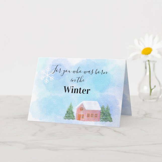 Für diejenigen, die im Winter geboren waren Geburt Karte (Kleine Pflanze)