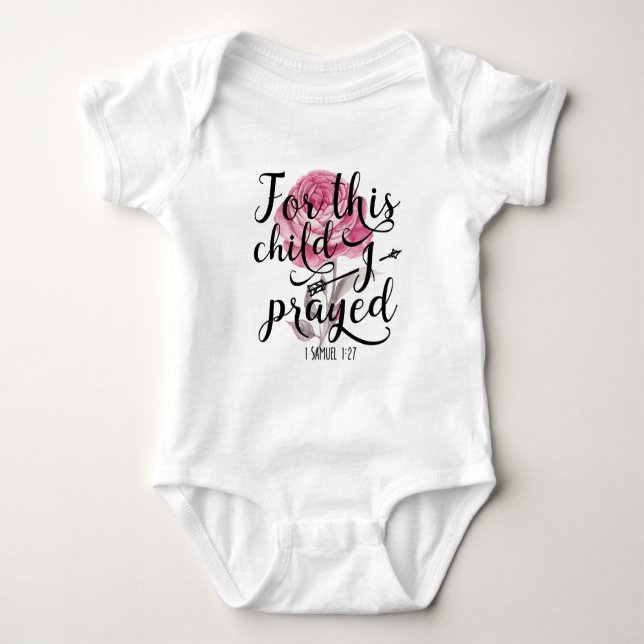 Für dieses Kind betete ich - Bibel-Vers Baby Strampler (Vorderseite)