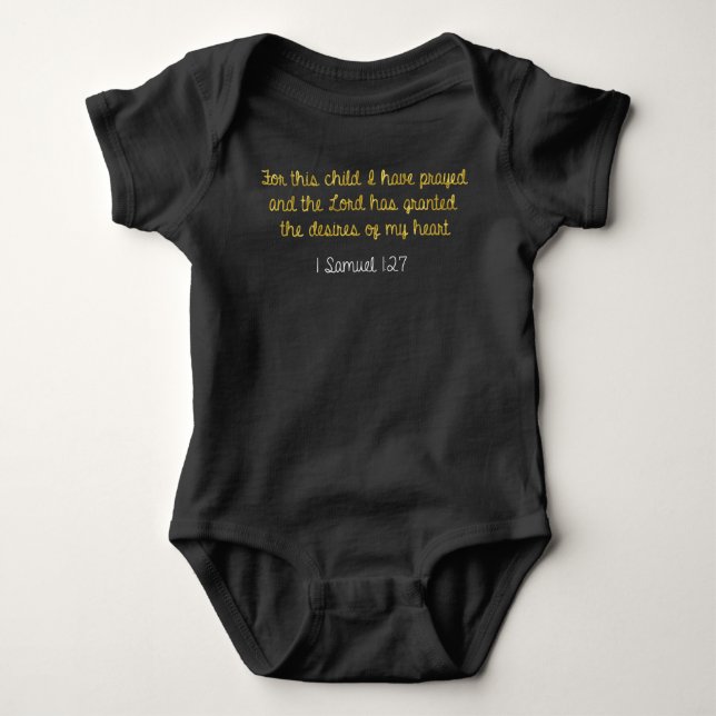 Für dieses Kind habe ich, 1 Samuel-Bibel gebetet Baby Strampler (Vorderseite)