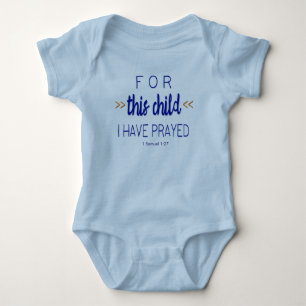 Für dieses Kind habe ich, blauer Schriftart Baby Strampler