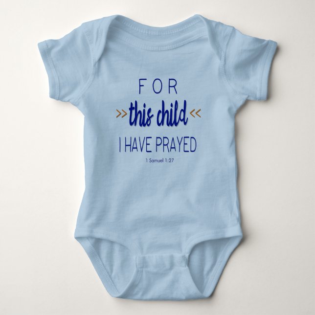 Für dieses Kind habe ich, blauer Schriftart Baby Strampler (Vorderseite)