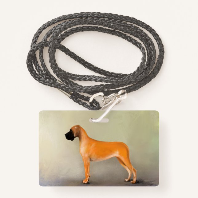 Für Doggen Aussteller Ausweis (Vorderseite mit Schlüsselband)