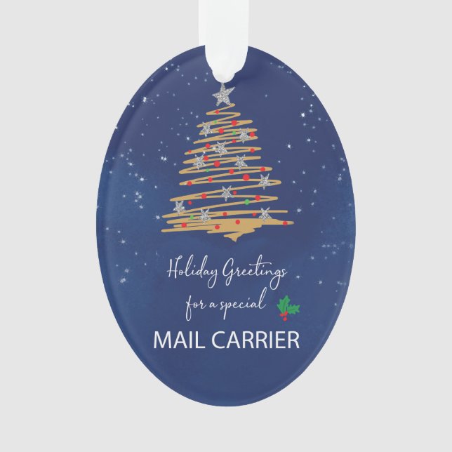 Für E-Mail-Carrier Weihnachtsbaum Anpassbarer Name Ornament (Vorderseite)