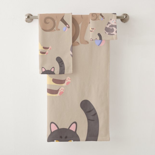 Für echte Liebhaber von Katzen Badhandtuch Set (Insitu)