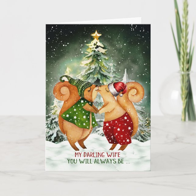 für Ehefrau Sweet Eichhörnchen Liebe Weihnachten (Vorderseite)
