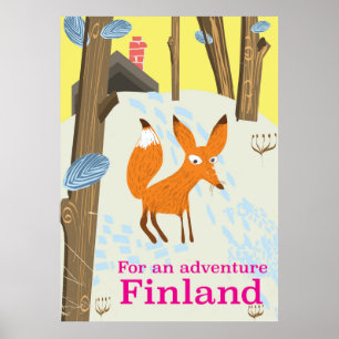 Für ein Abenteuer Finnland Retro-Reiseposter Poster
